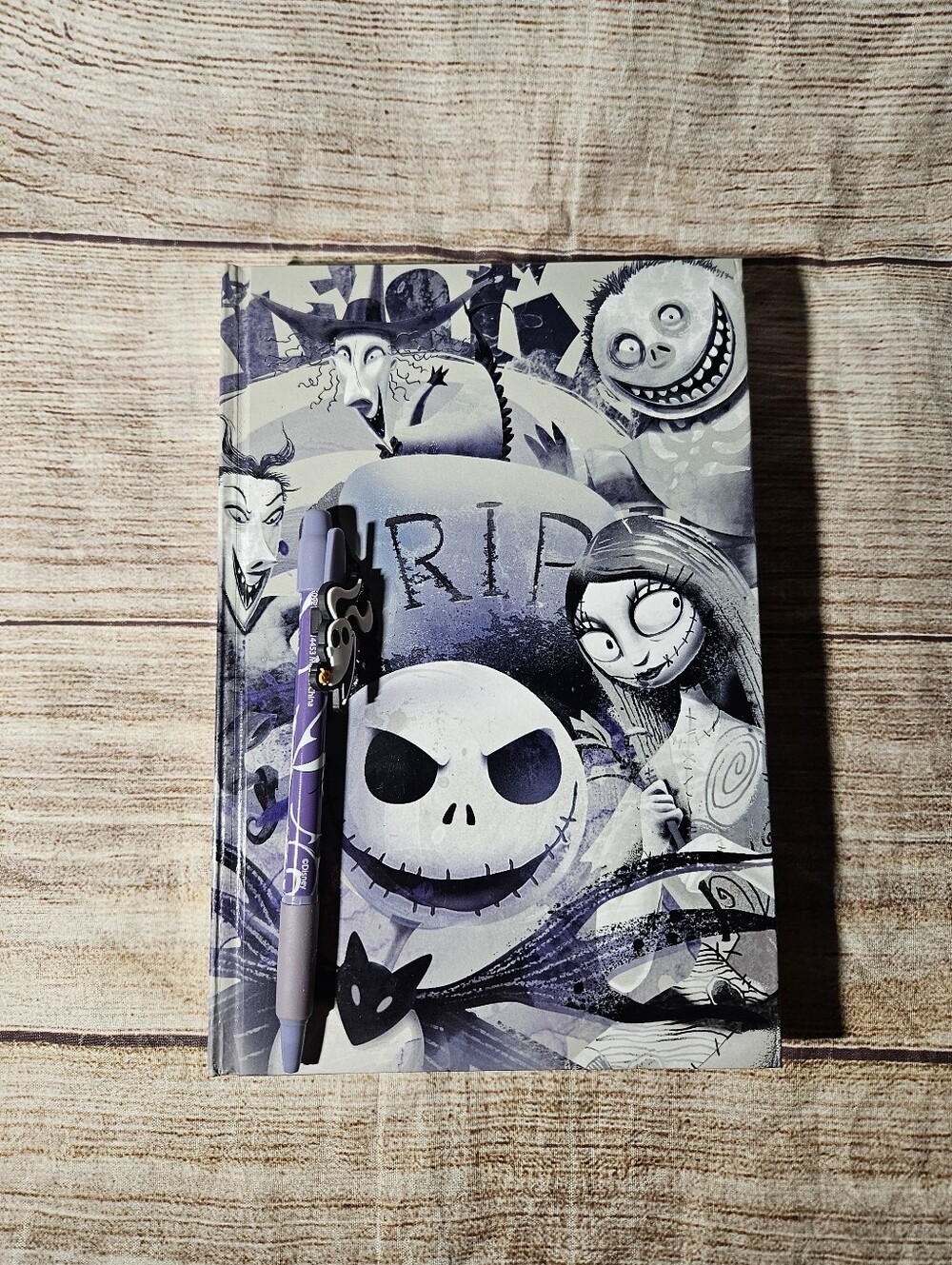 Disney Nightmare Before Christmas hard cover journal, stickers and zero pen